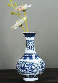 Vase Céramique Blanc et Bleu <br> Collection ZenithArt